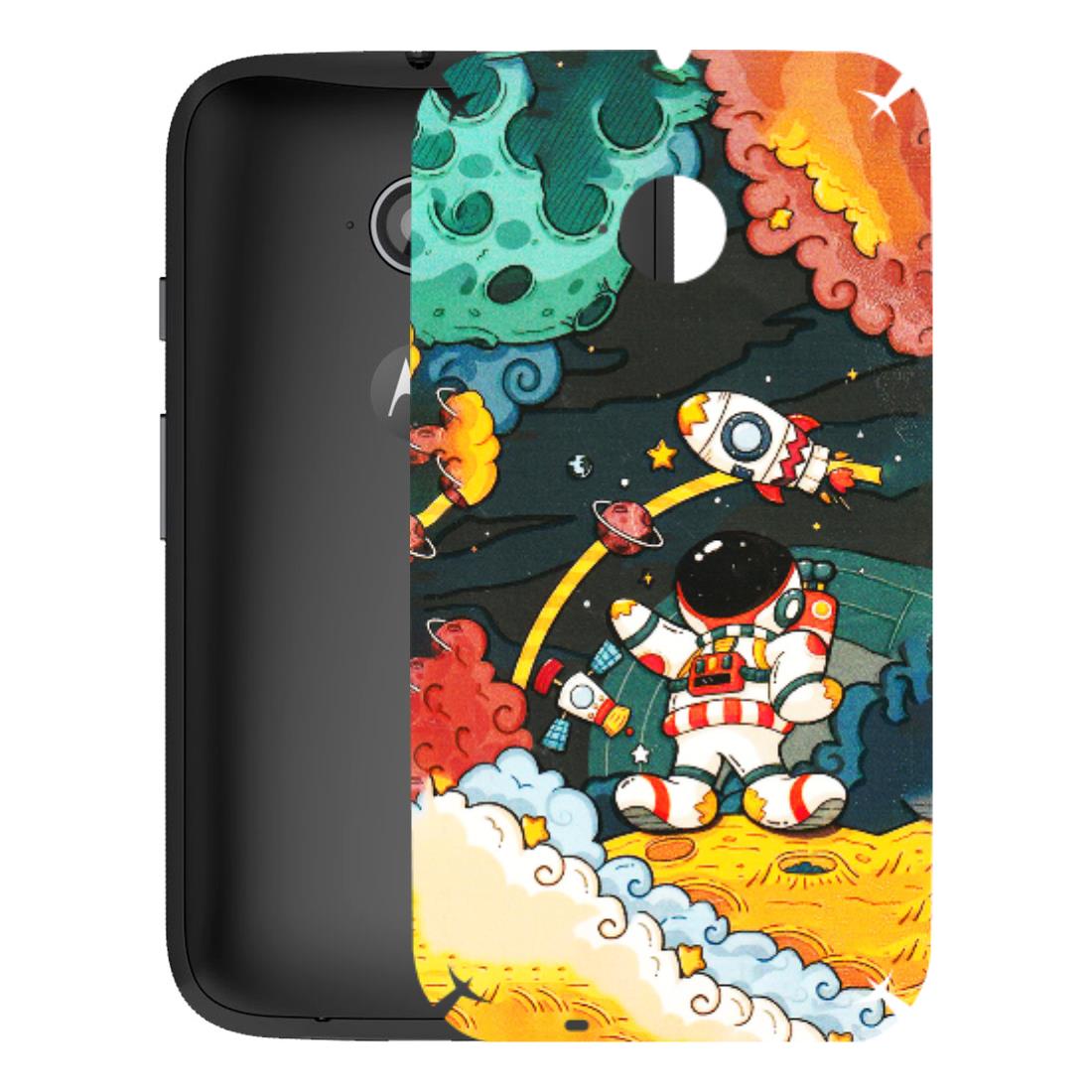 Motorola Phone Skins (All Models) - Astronauts & Spaceship - 3D Embossed Finish (L-145) Motorola Moto E2