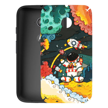Motorola Phone Skins (All Models) - Astronauts & Spaceship - 3D Embossed Finish (L-145) Motorola Moto E2