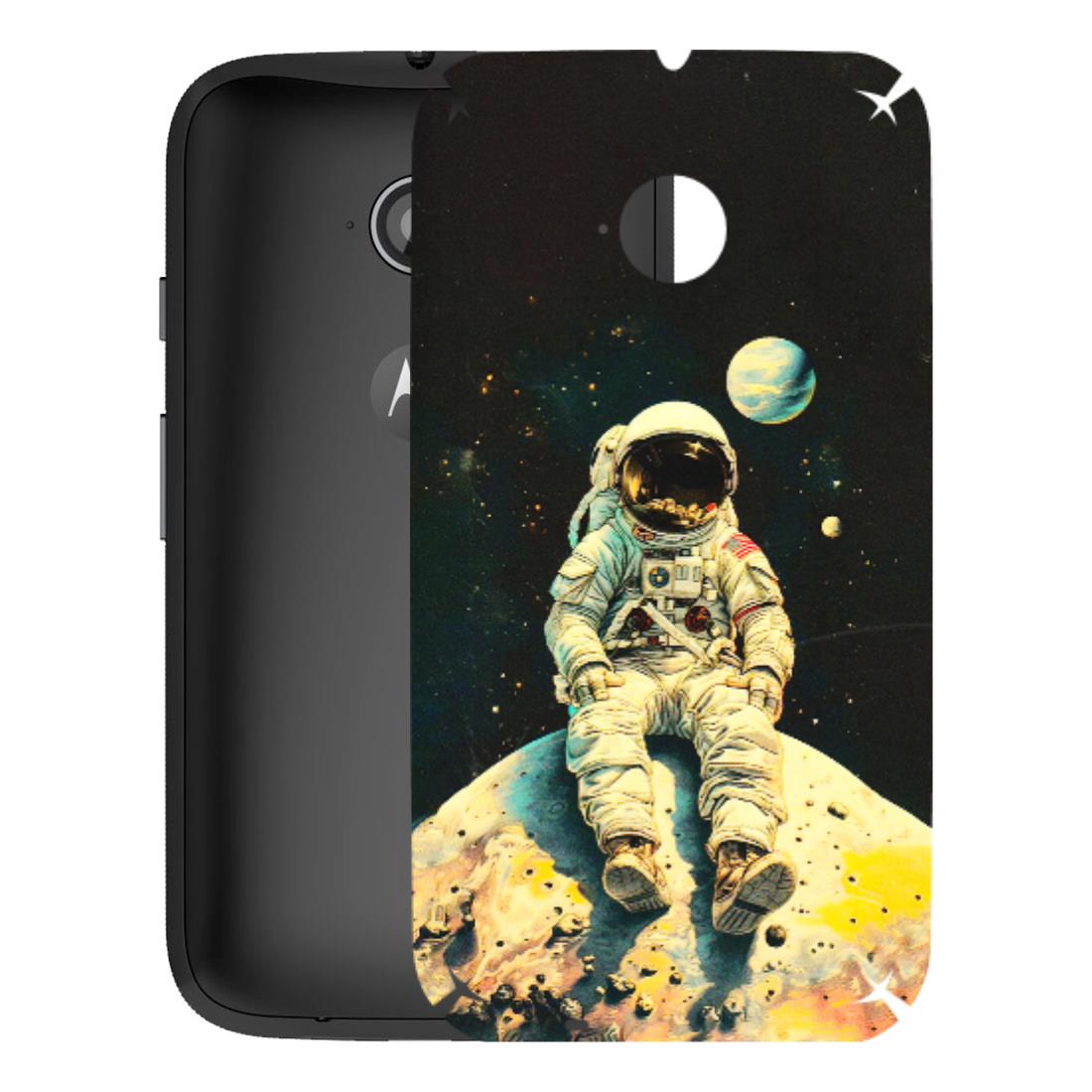 Motorola Phone Skins (All Models) - Astronaut in Space - 3D Embossed Finish (L-16) Motorola Moto E2