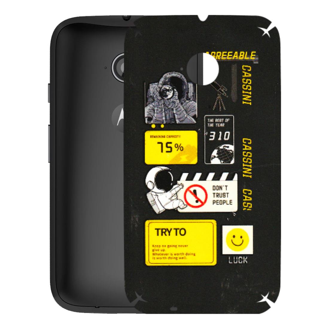 Motorola Phone Skins (All Models) - Black Cassini - 3D Embossed Finish (L-161) Motorola Moto E2