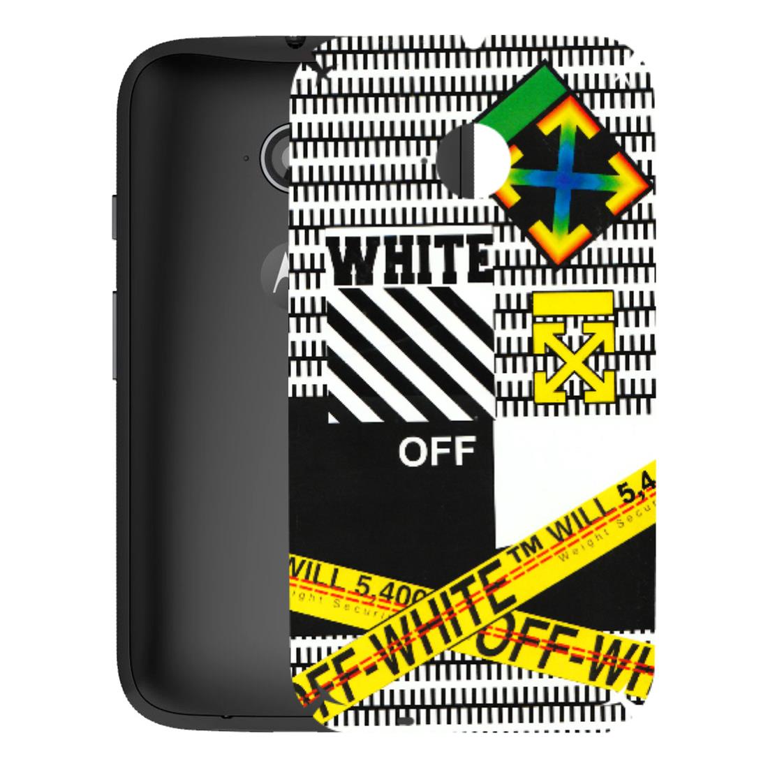 Motorola Phone Skins (All Models) - White Off Abstract - 3D Embossed Finish (L-172) Motorola Moto E2