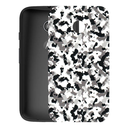 Motorola Phone Skins (All Models) - White Black Camouflage - 3D Embossed Finish (L-18) Motorola Moto E2