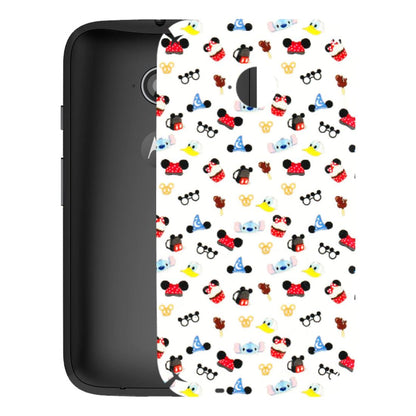 Motorola Phone Skins (All Models) - Minnie Mouse & Donald Doodles s - 3D Embossed Finish (L-194) Motorola Moto E2
