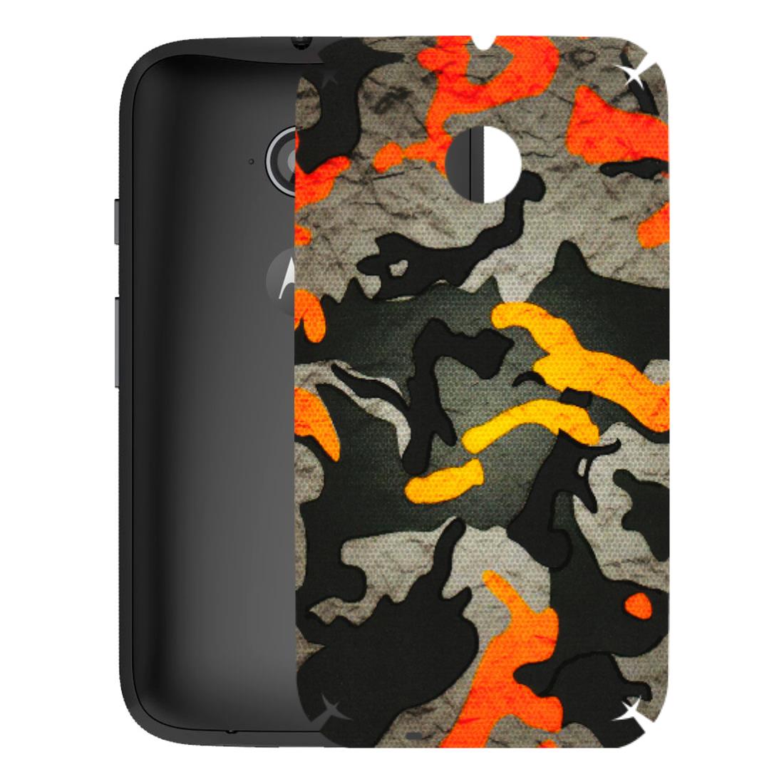 Motorola Phone Skins (All Models) - Orange Camouflage - 3D Embossed Finish (L-204) Motorola Moto E2