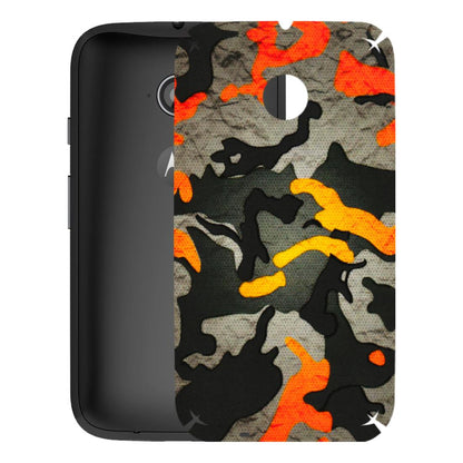 Motorola Phone Skins (All Models) - Orange Camouflage - 3D Embossed Finish (L-204) Motorola Moto E2