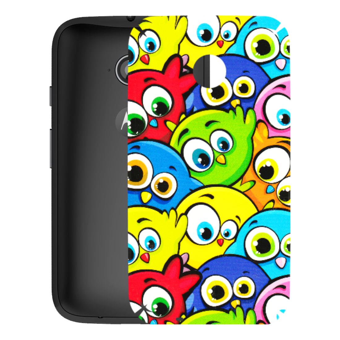 Motorola Phone Skins (All Models) - Cute Fluffy Birds - 3D Embossed Finish (L-213) Motorola Moto E2
