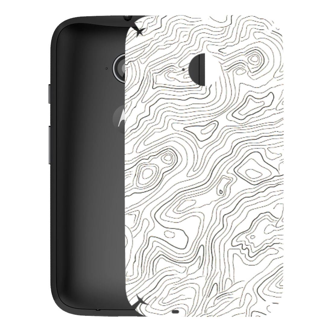 Motorola Phone Skins (All Models) - White Black Swirls - 3D Embossed Finish (L-219) Motorola Moto E2