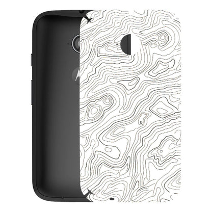 Motorola Phone Skins (All Models) - White Black Swirls - 3D Embossed Finish (L-219) Motorola Moto E2