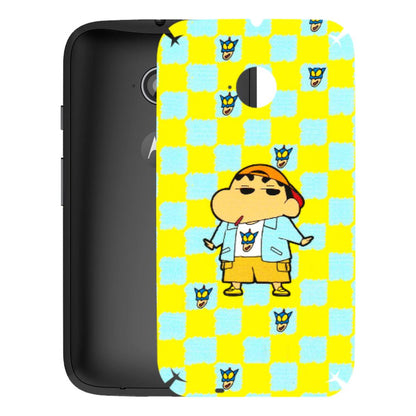 Motorola Phone Skins (All Models) - Yellow Blue Shinchan Cute - 3D Embossed Finish (L-221) Motorola Moto E2
