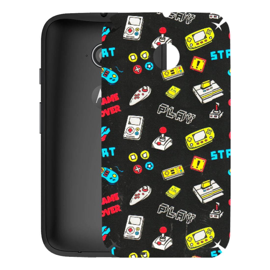 Motorola Phone Skins (All Models) - Gaming Doodles - 3D Embossed Finish (L-224) Motorola Moto E2