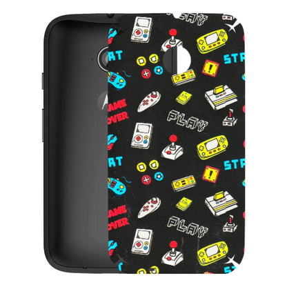 Motorola Phone Skins (All Models) - Gaming Doodles - 3D Embossed Finish (L-224) Motorola Moto E2