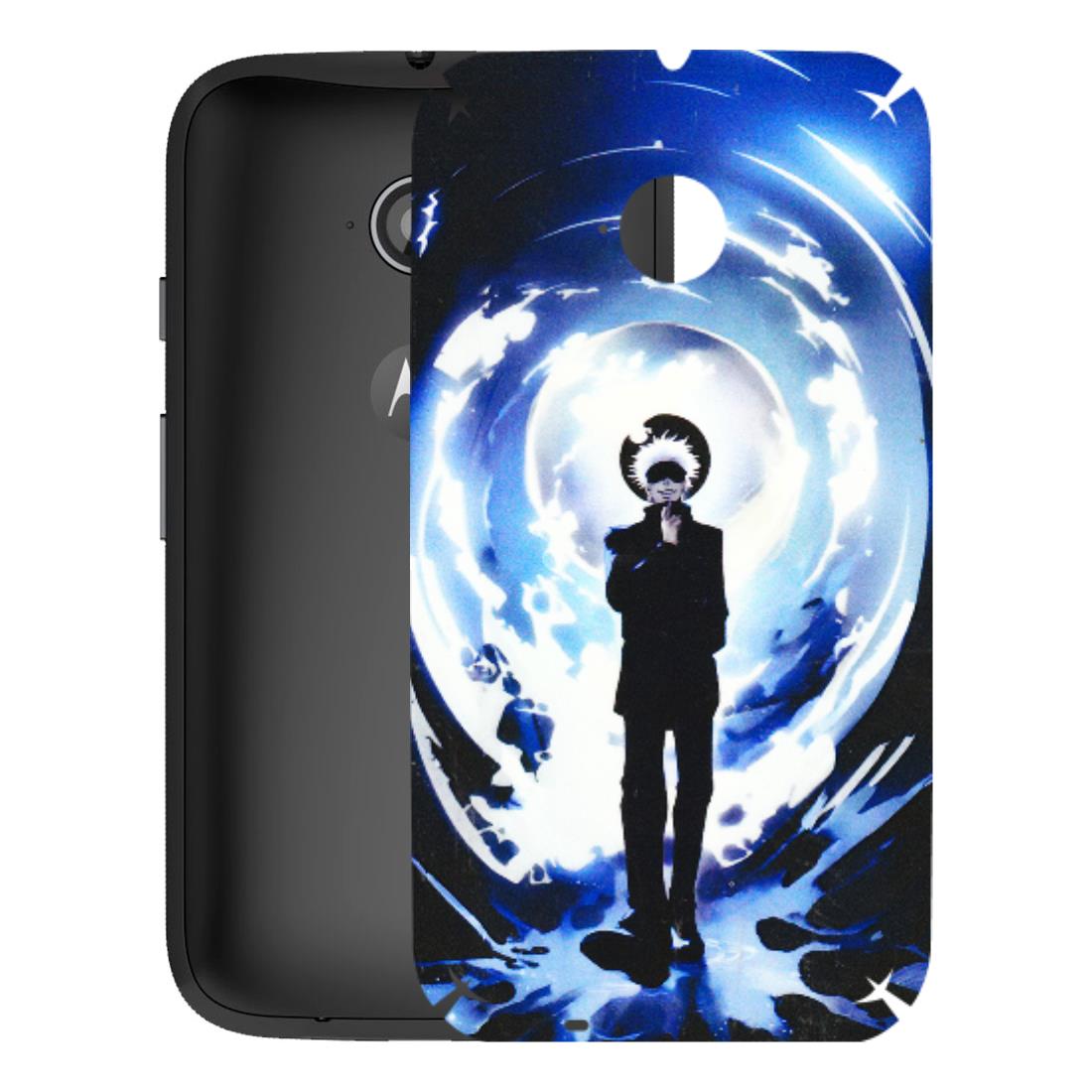 Motorola Phone Skins (All Models) - Satoru Gojo Dark Blue - 3D Embossed Finish (L-235) Motorola Moto E2