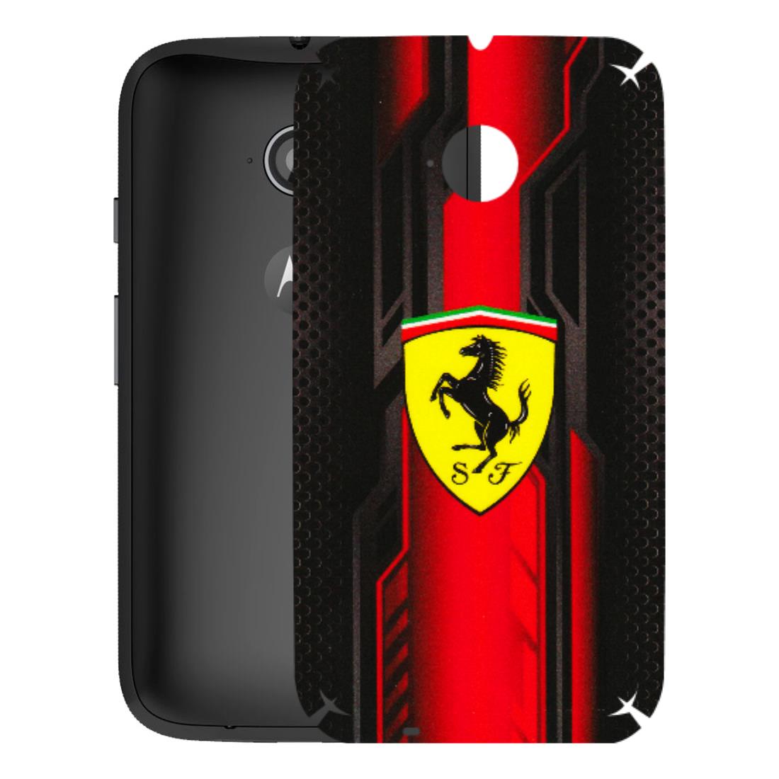 Motorola Phone Skins (All Models) - Black Ferrari Logo - 3D Embossed Finish (L-253) Motorola Moto E2