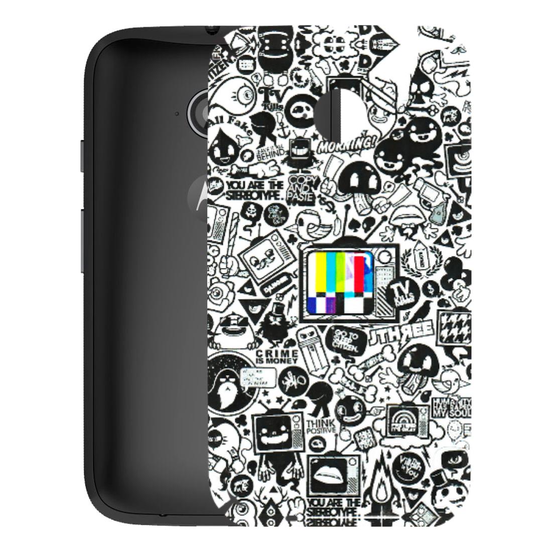 Motorola Phone Skins (All Models) - Doodles Positive Art - 3D Embossed Finish (L-263) Motorola Moto E2