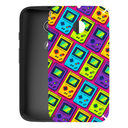 Motorola Phone Skins (All Models) - Gameboy Colourful - 3D Embossed Finish (L-266) Motorola Moto E2