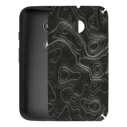 Motorola Phone Skins (All Models) - Abstract White Line Map - 3D Embossed Finish (L-269) Motorola Moto E2