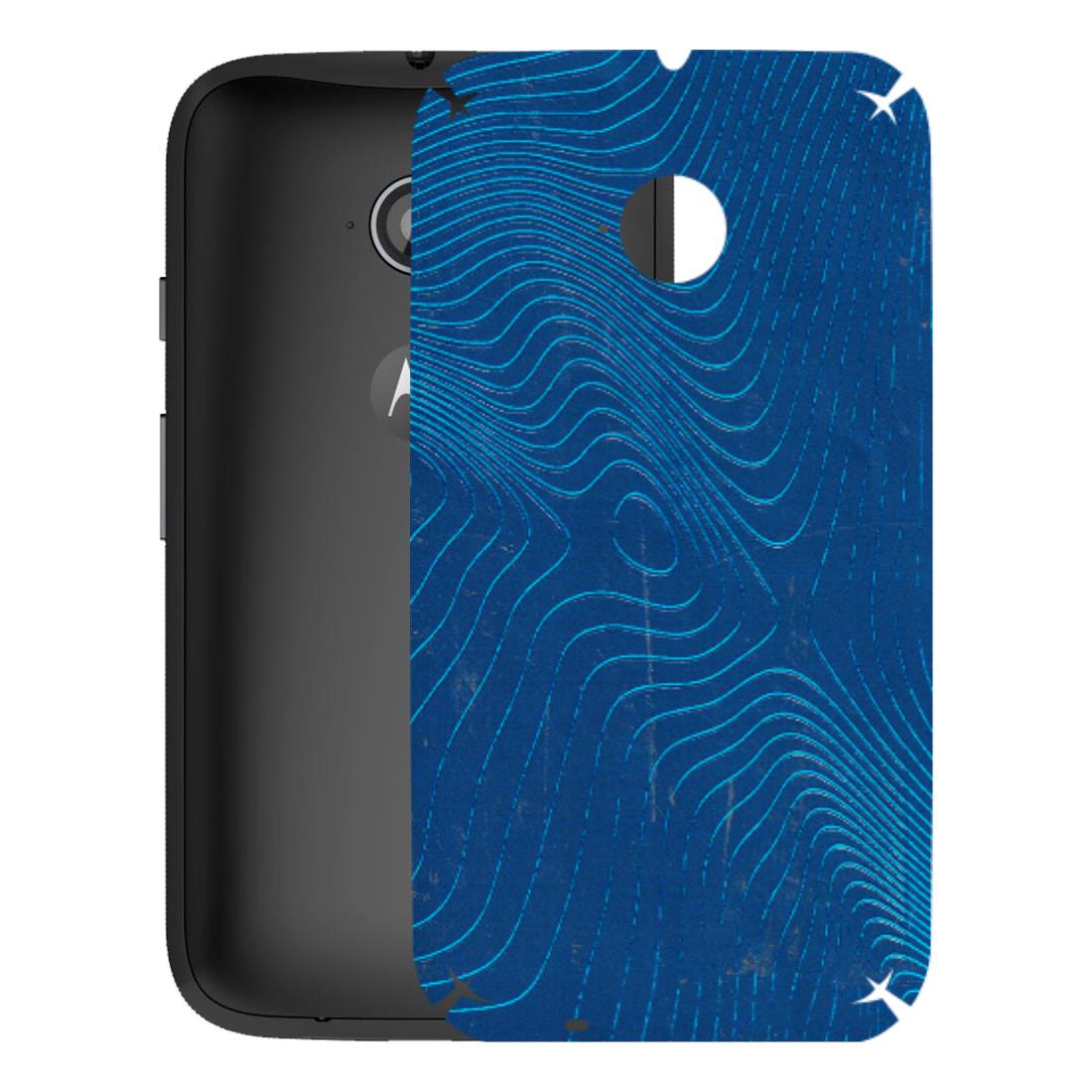 Motorola Phone Skins (All Models) - Abstract Blue Line Map - 3D Embossed Finish (L-272) Motorola Moto E2