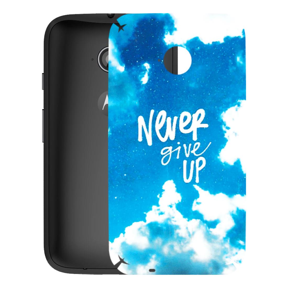 Motorola Phone Skins (All Models) - Never Give Up - 3D Embossed Finish (L-279) Motorola Moto E2
