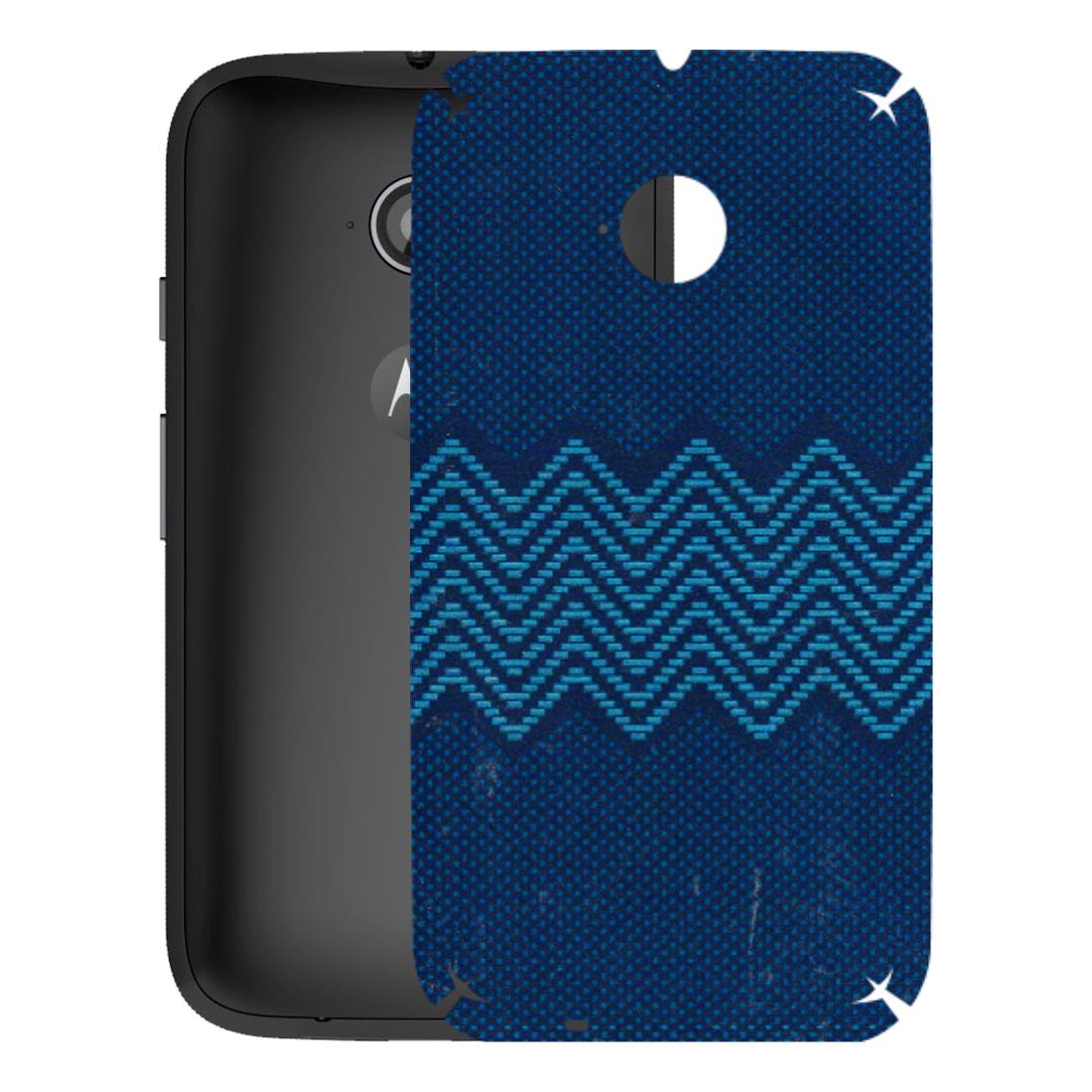 Motorola Phone Skins (All Models) - Blue Sober Waves - 3D Embossed Finish (L-306) Motorola Moto E2