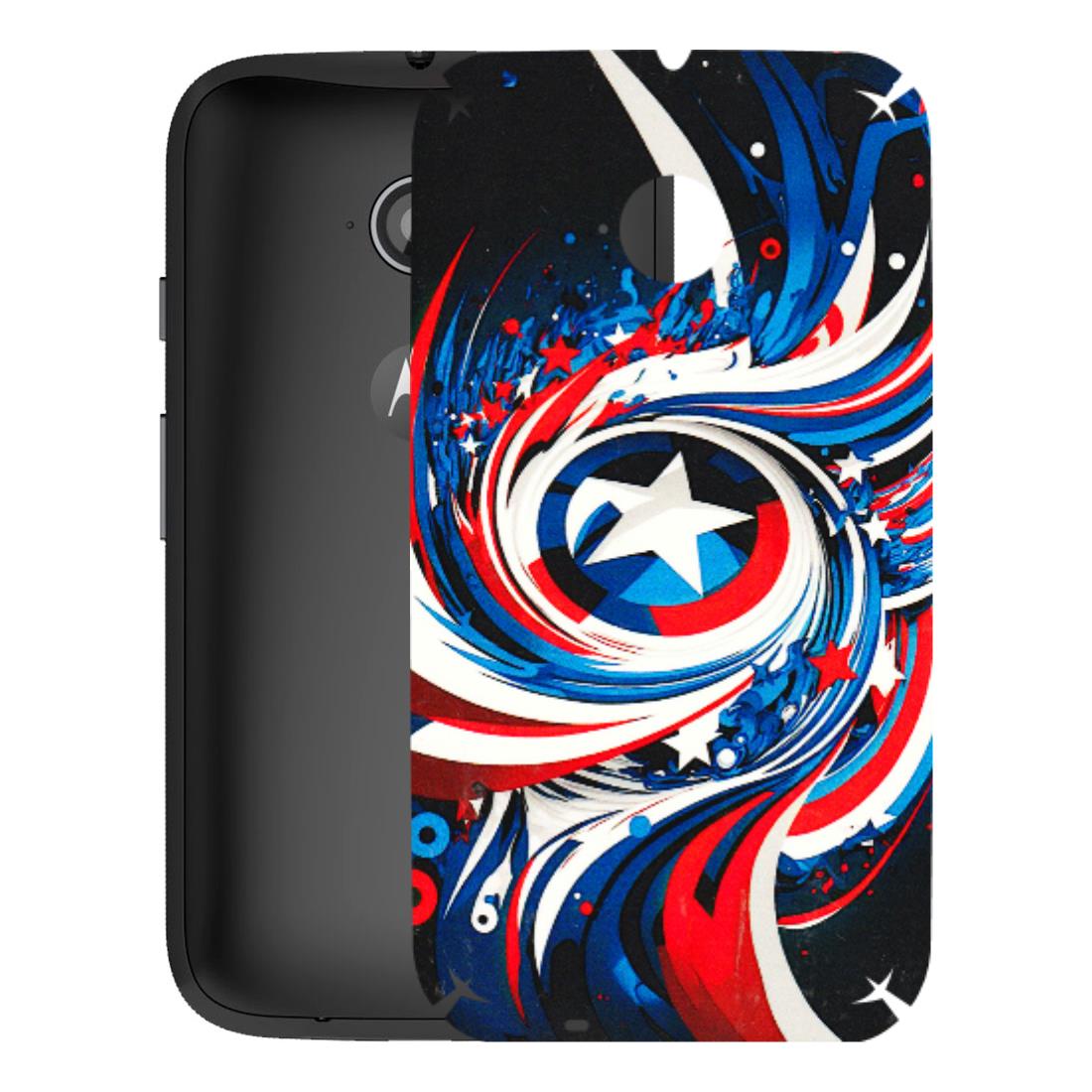 Motorola Phone Skins (All Models) - Captain America Logo - 3D Embossed Finish (L-307) Motorola Moto E2