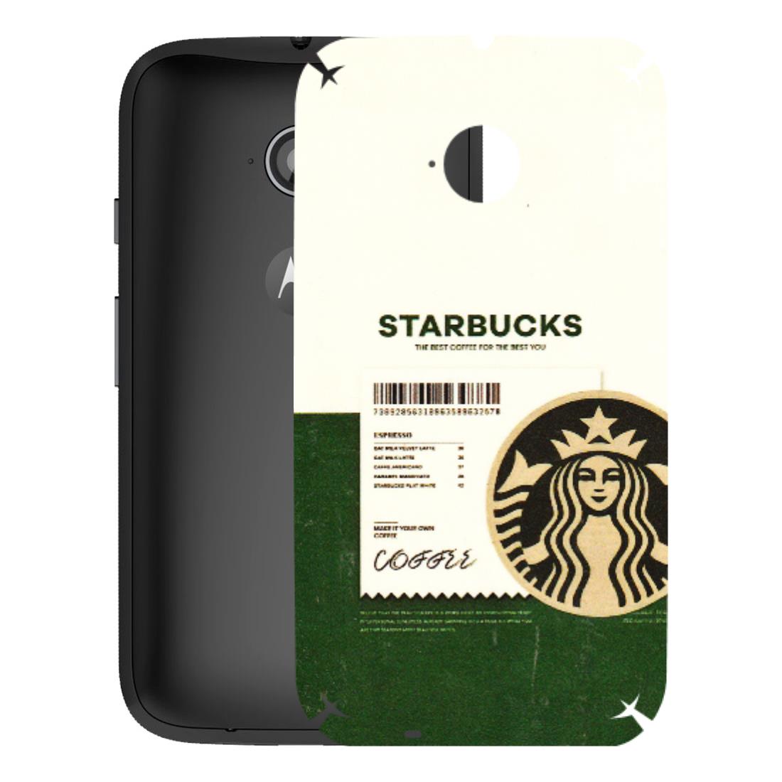 Motorola Phone Skins (All Models) - Starbucks Barcode - 3D Embossed Finish (L-308) Motorola Moto E2