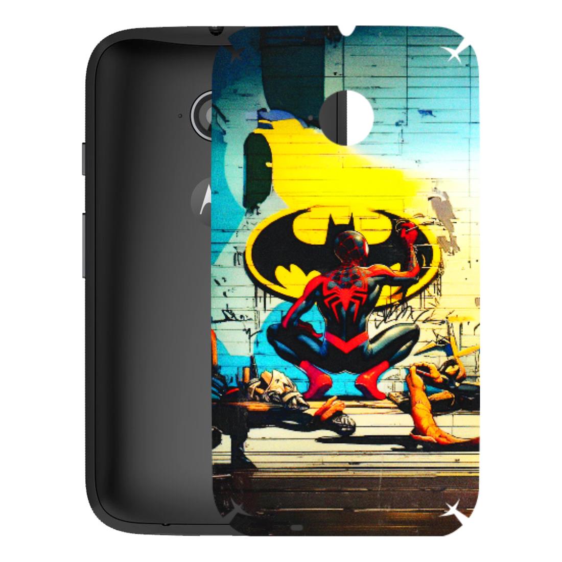 Motorola Phone Skins (All Models) - New Spiderman Bat Logo - 3D Embossed Finish (L-309) Motorola Moto E2