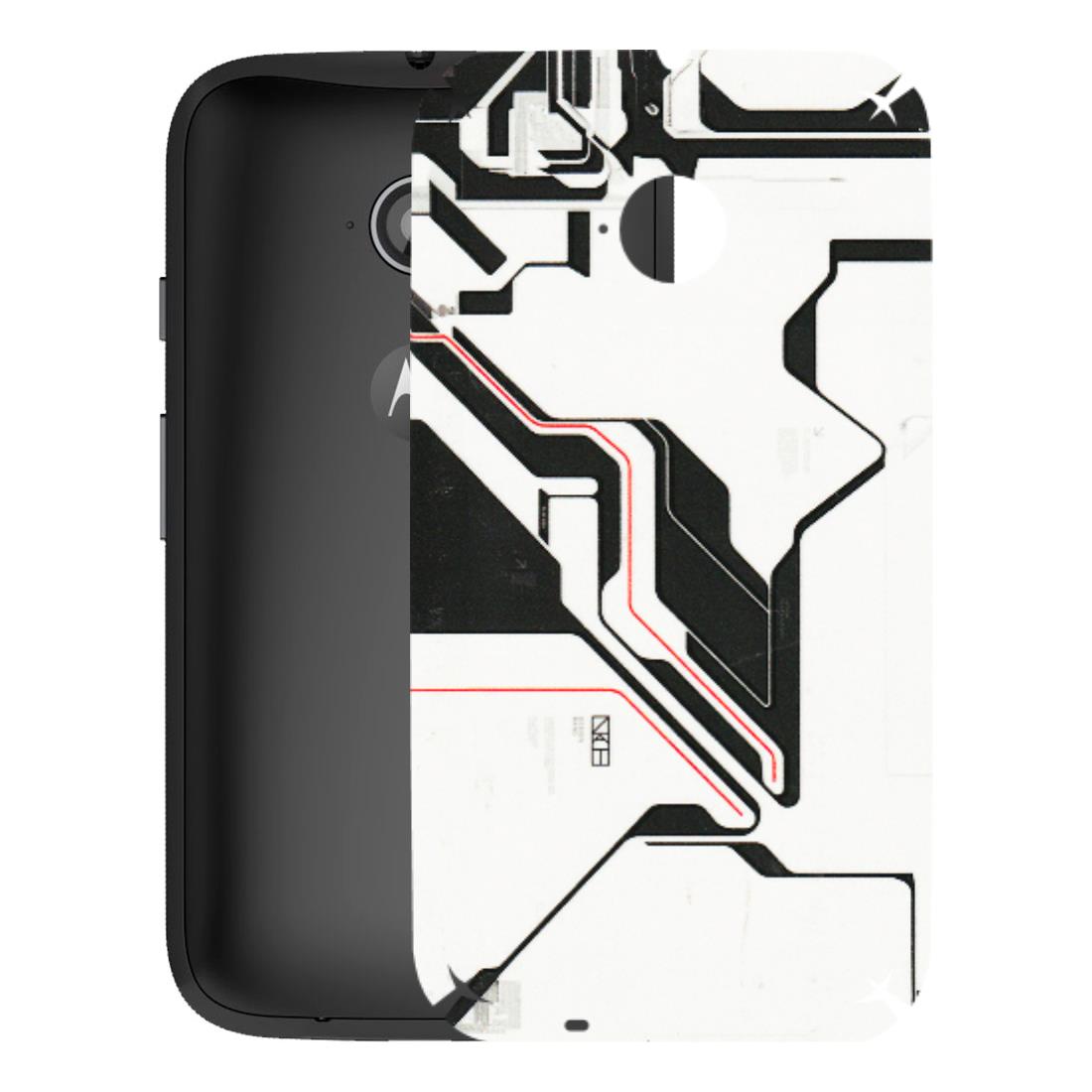 Motorola Phone Skins (All Models) - White Techy Logo - 3D Embossed Finish (L-312) Motorola Moto E2