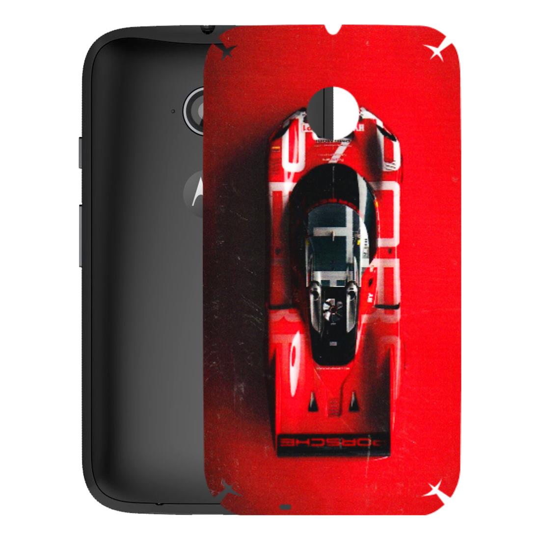Motorola Phone Skins (All Models) - Red Porsche Car Logo - 3D Embossed Finish (L-315) Motorola Moto E2