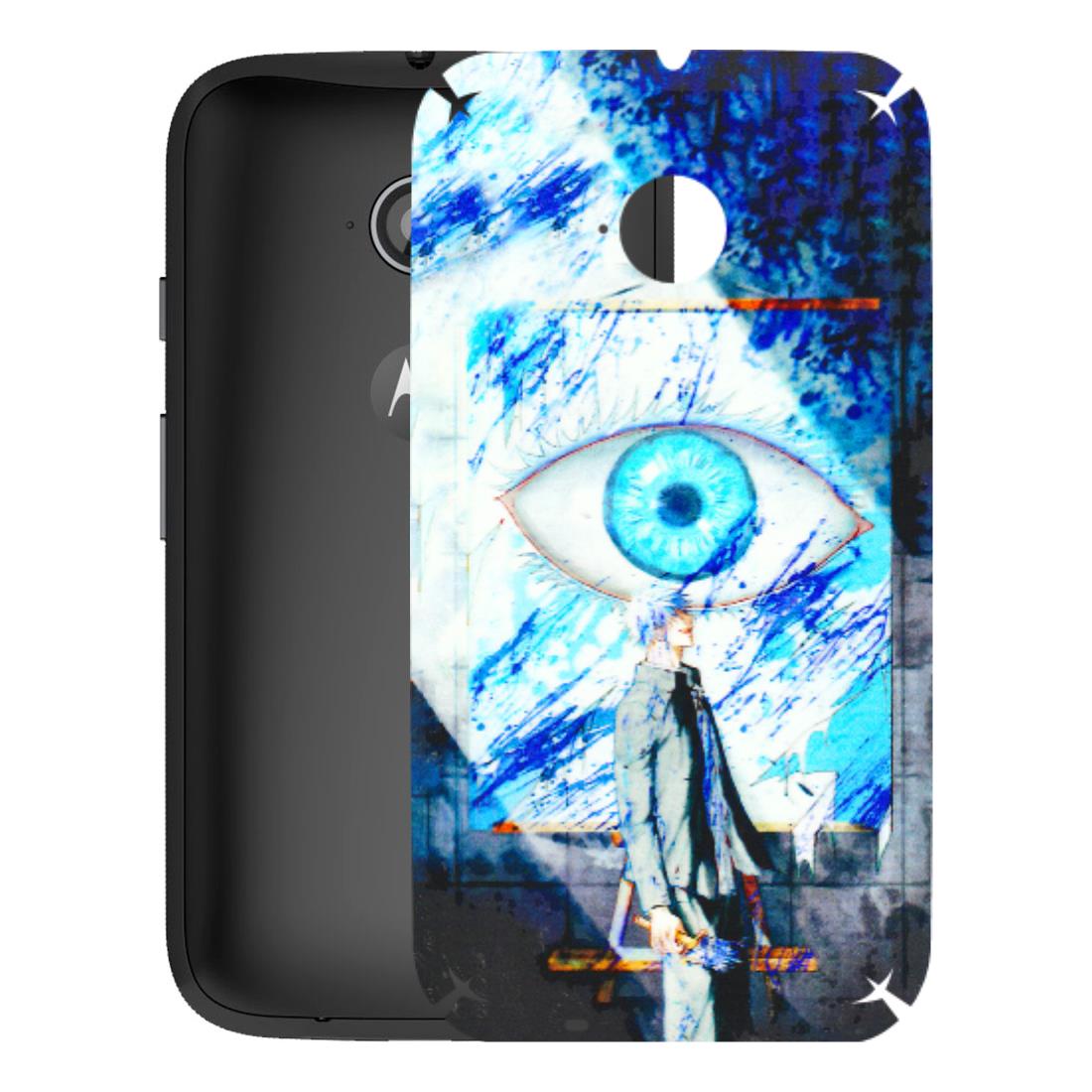 Motorola Phone Skins (All Models) - Anime Sea Blue Eye - 3D Embossed Finish (L-318) Motorola Moto E2