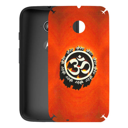 Motorola Phone Skins (All Models) - Aum Shiv Orange - 3D Embossed Finish (L-32) Motorola Moto E2