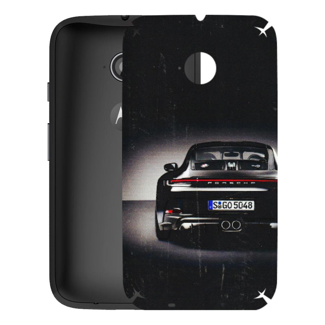 Motorola Phone Skins (All Models) - New Black Porsche GT3 - 3D Embossed Finish (L-327) Motorola Moto E2