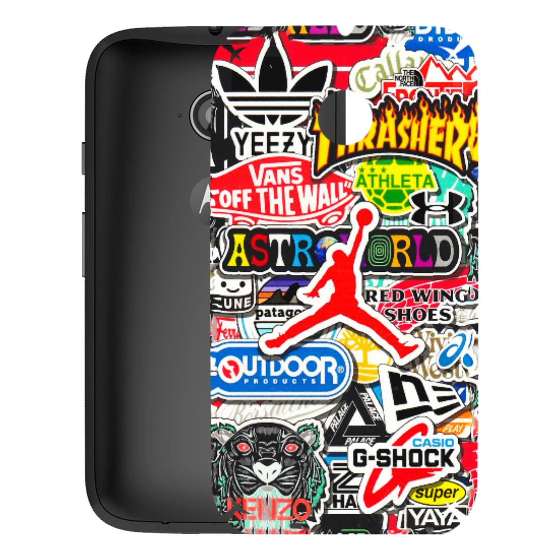 Motorola Phone Skins (All Models) - Multi Brands Sticker Graffiti - 3D Embossed Finish (L-37) Motorola Moto E2