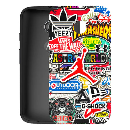 Motorola Phone Skins (All Models) - Multi Brands Sticker Graffiti - 3D Embossed Finish (L-37) Motorola Moto E2