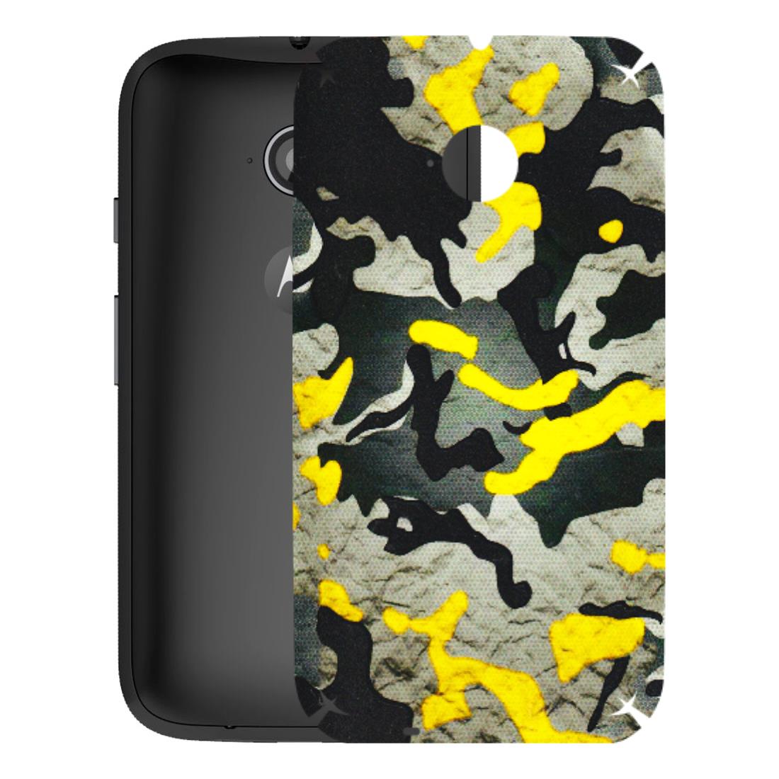 Motorola Phone Skins (All Models) - Yellow Camouflage - 3D Embossed Finish (L-61) Motorola Moto E2