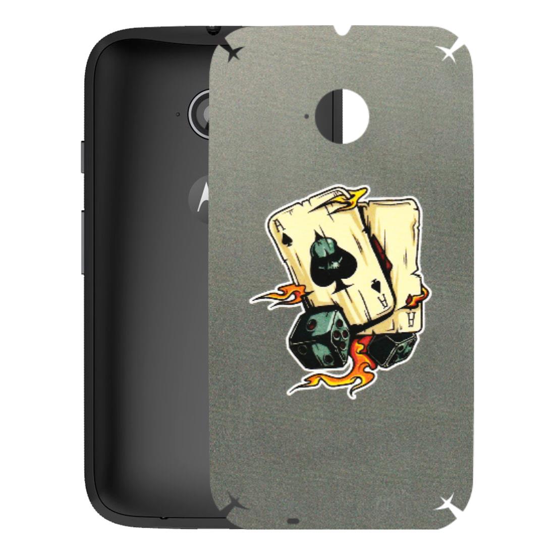 Motorola Phone Skins (All Models) - Grey Cards Of Ace - 3D Embossed Finish (L-77) Motorola Moto E2