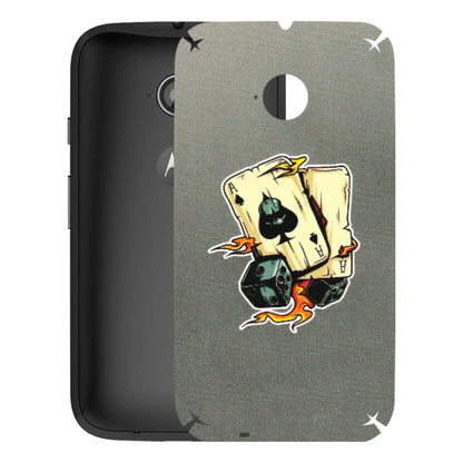 Motorola Phone Skins (All Models) - Grey Cards Of Ace - 3D Embossed Finish (L-77) Motorola Moto E2