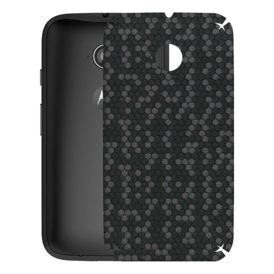 Motorola Phone Skins (All Models) - Black Grey Honeycomb Sober - 3D Embossed Finish (L-85) Motorola Moto E2