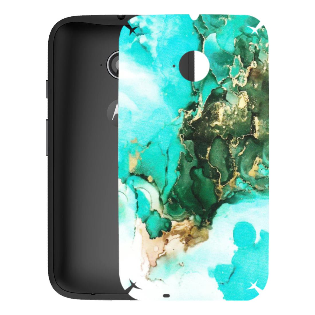Motorola Phone Skins (All Models) - The Blue Gold Marble - Matte Finish (M-124) Motorola Moto E2