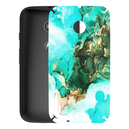 Motorola Phone Skins (All Models) - The Blue Gold Marble - Matte Finish (M-124) Motorola Moto E2