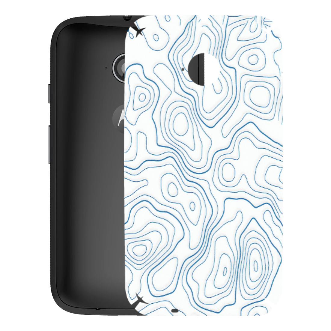 Motorola Phone Skins (All Models) - Blue And White Swirls - Matte Finish (M-139) Motorola Moto E2