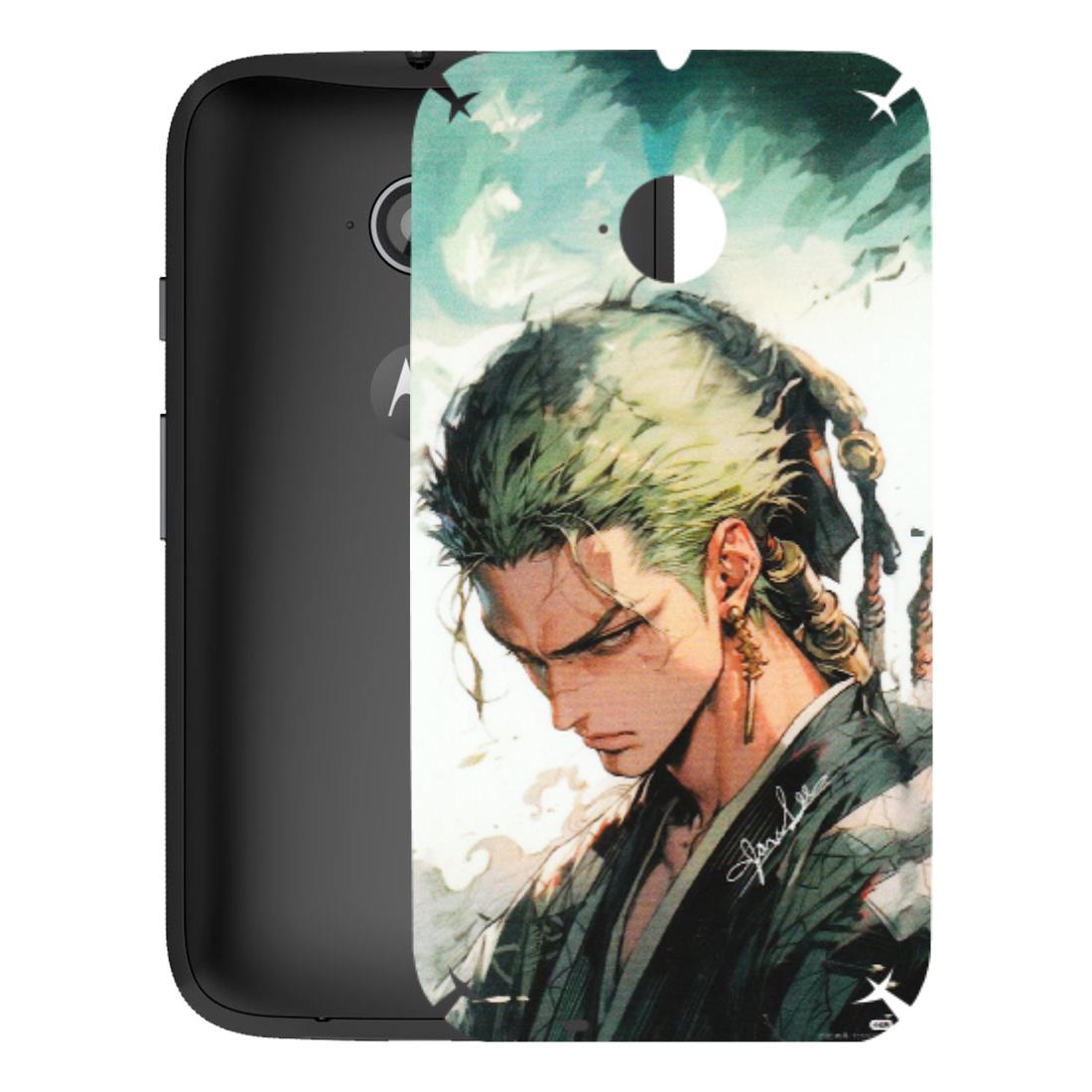 Motorola Phone Skins (All Models) - New Roronoa Zoro One Picece Anime - Matte Finish (M-140) Motorola Moto E2