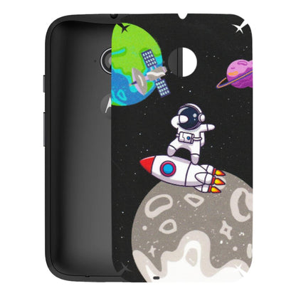 Motorola Phone Skins (All Models) - Astronaut Vibing Toon Running - Matte Finish (M-39) Motorola Moto E2