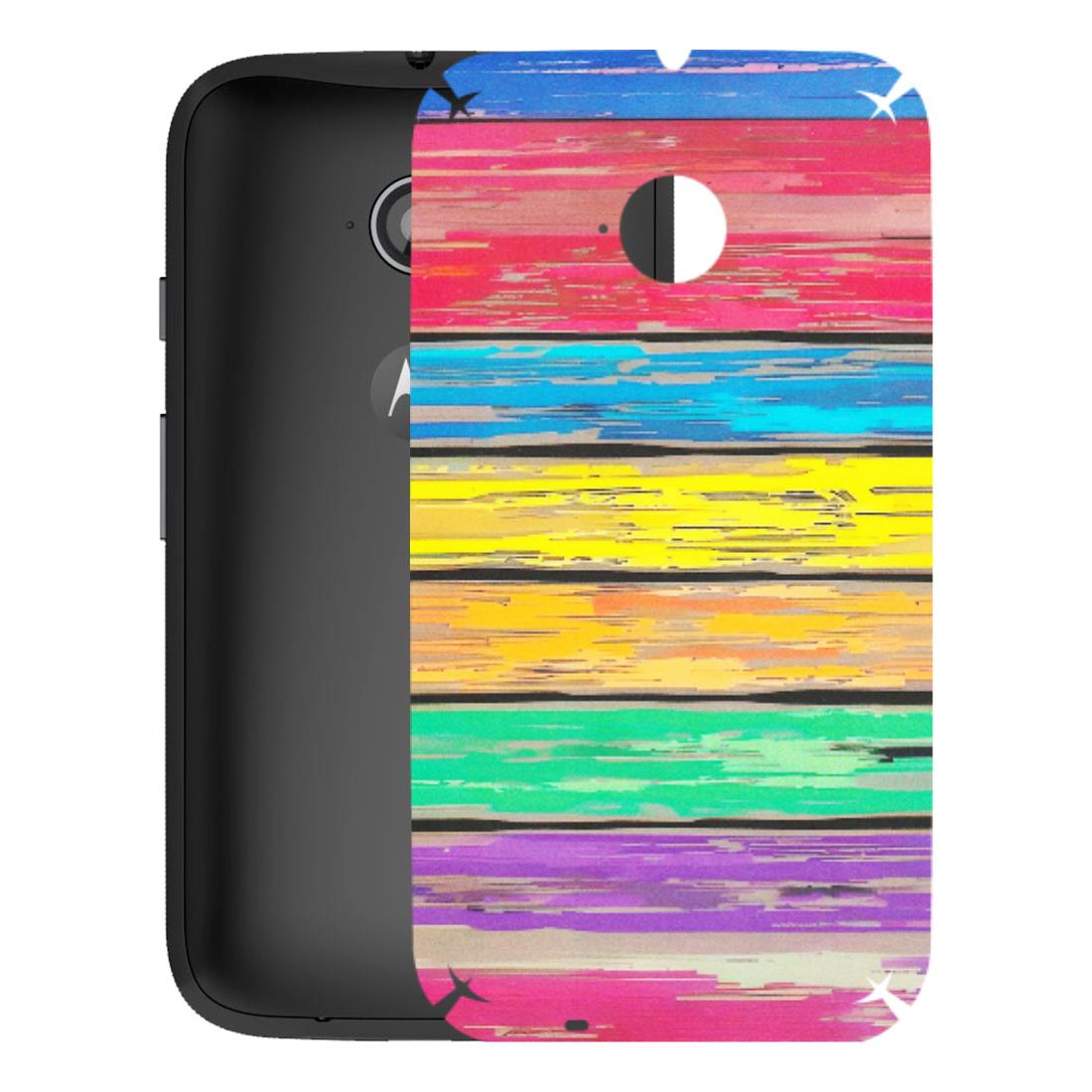 Motorola Phone Skins (All Models) - Multi Colour Wooden Wall - Matte Finish (M-96) Motorola Moto E2