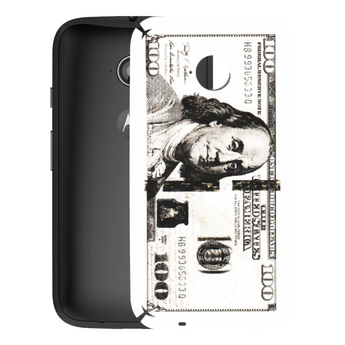 Motorola Phone Skins (All Models) - 100 Dollar Currency - Transparent Finish (T-01) Motorola Moto E2