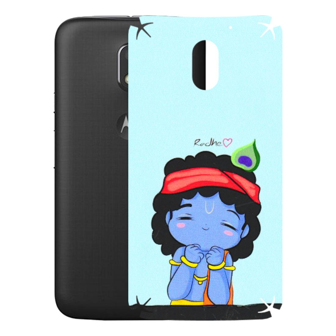 Motorola Phone Skins (All Models) - Radhe Radhe Cute Toon - 3D Embossed Finish (L-05) Motorola Moto E3 Power