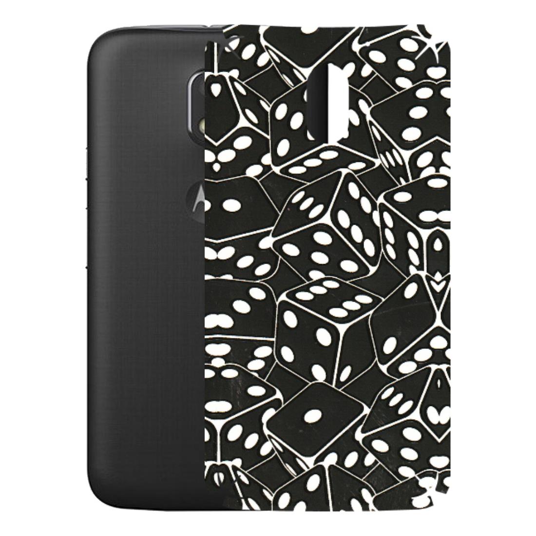 Motorola Phone Skins (All Models) - Big Black Dices - 3D Embossed Finish (L-106) Motorola Moto E3 Power