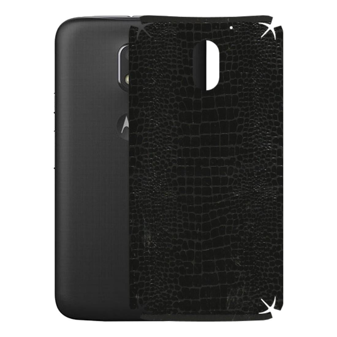 Motorola Phone Skins (All Models) - Snake Leather Black - 3D Embossed Finish (L-107) Motorola Moto E3 Power
