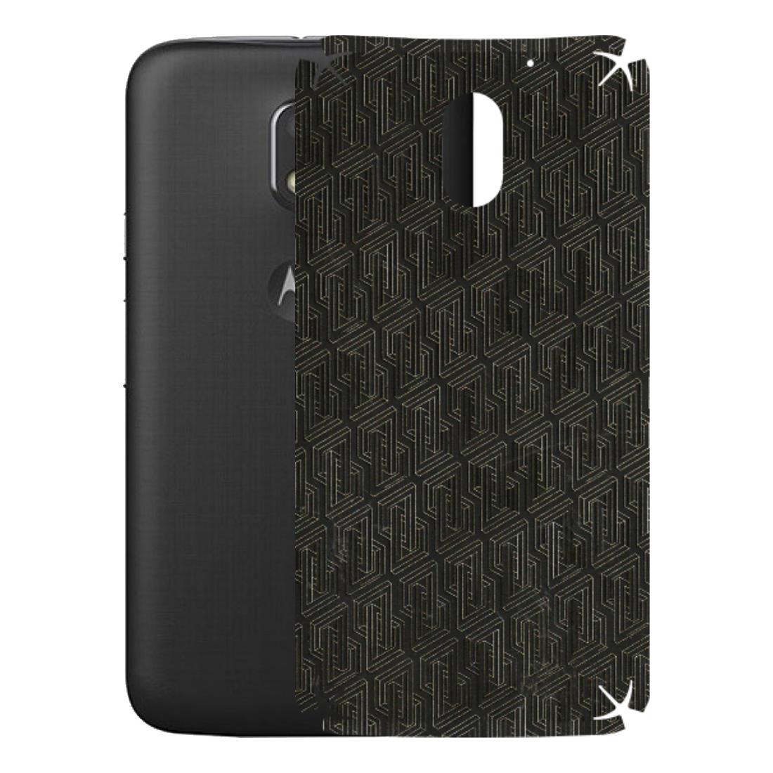 Motorola Phone Skins (All Models) - Black Abstract Pattern - 3D Embossed Finish (L-117) Motorola Moto E3 Power