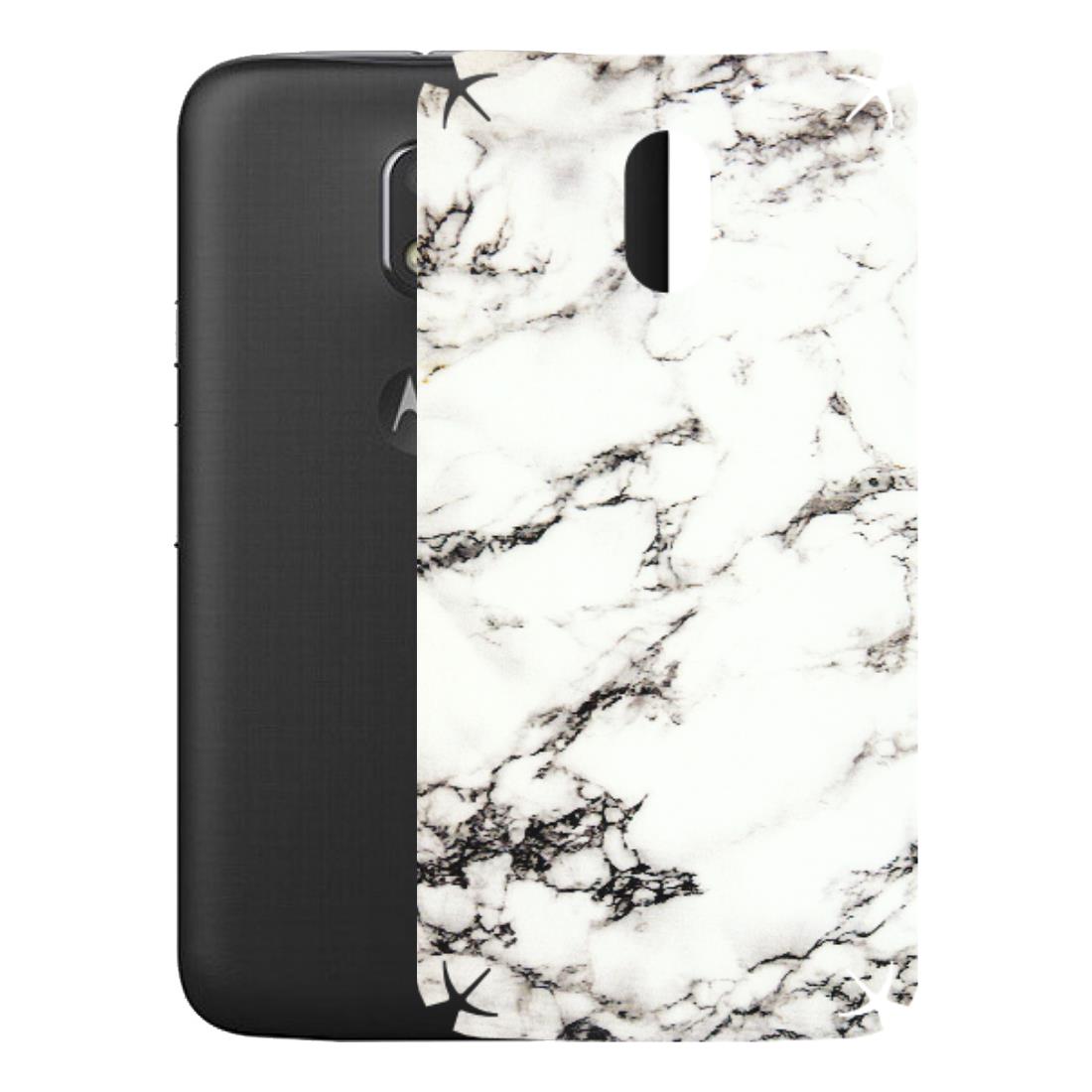 Motorola Phone Skins (All Models) - Black and White Marble Texture - 3D Embossed Finish (L-124) Motorola Moto E3 Power