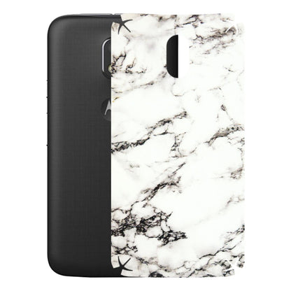 Motorola Phone Skins (All Models) - Black and White Marble Texture - 3D Embossed Finish (L-124) Motorola Moto E3 Power